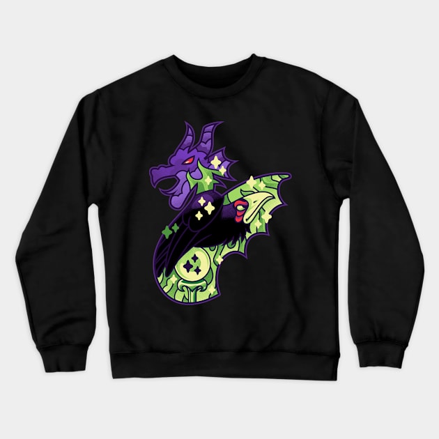 Magical Silhouettes Maleficent Crewneck Sweatshirt by GillesBone